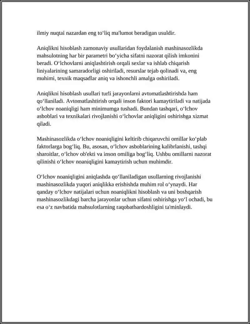 MASHINASOZLIKDA ANIQLIKNI HISOBLASHNI ZAMONAVIY USULLARI 4