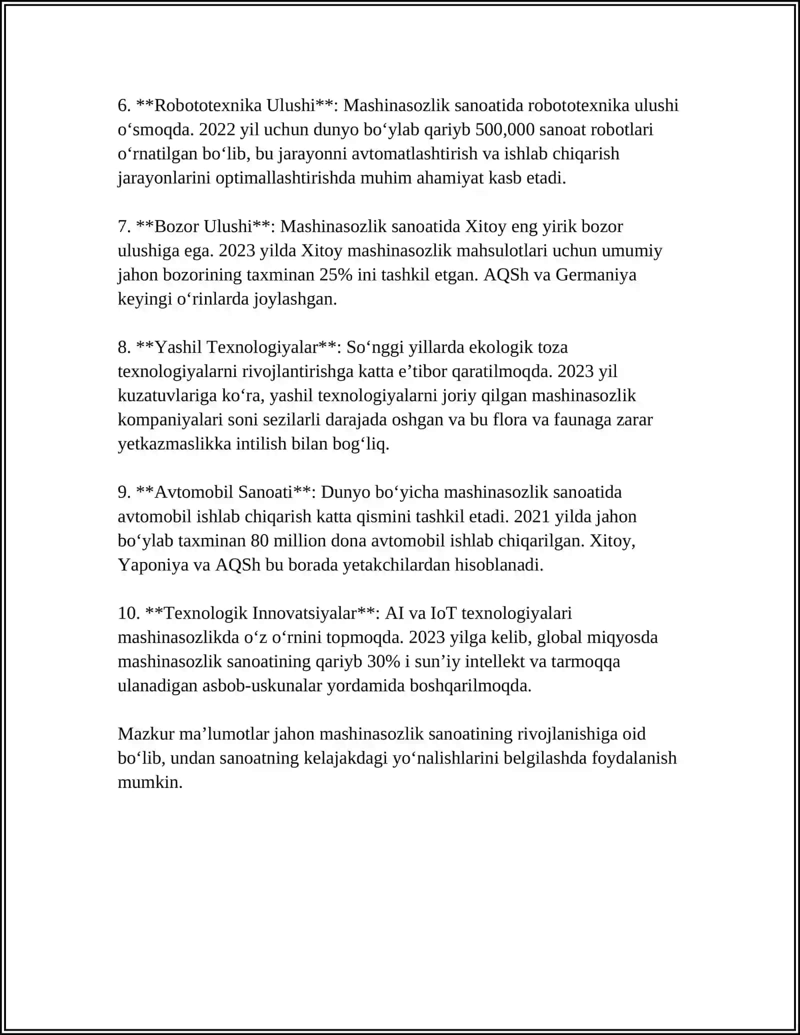 JAHON MASHINASOZLIK VA YENGIL SANOATI GEOGRAFIYASI 4