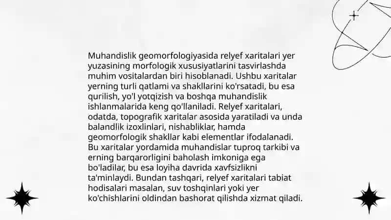 Muhandislik-geomorfologik tadqiqotlarda relyefning tahlili 4