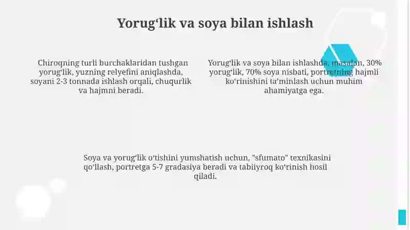 GʻULOM ZAFARIY PORTRETINI CHIZISH TEXNALOGIYASI 4