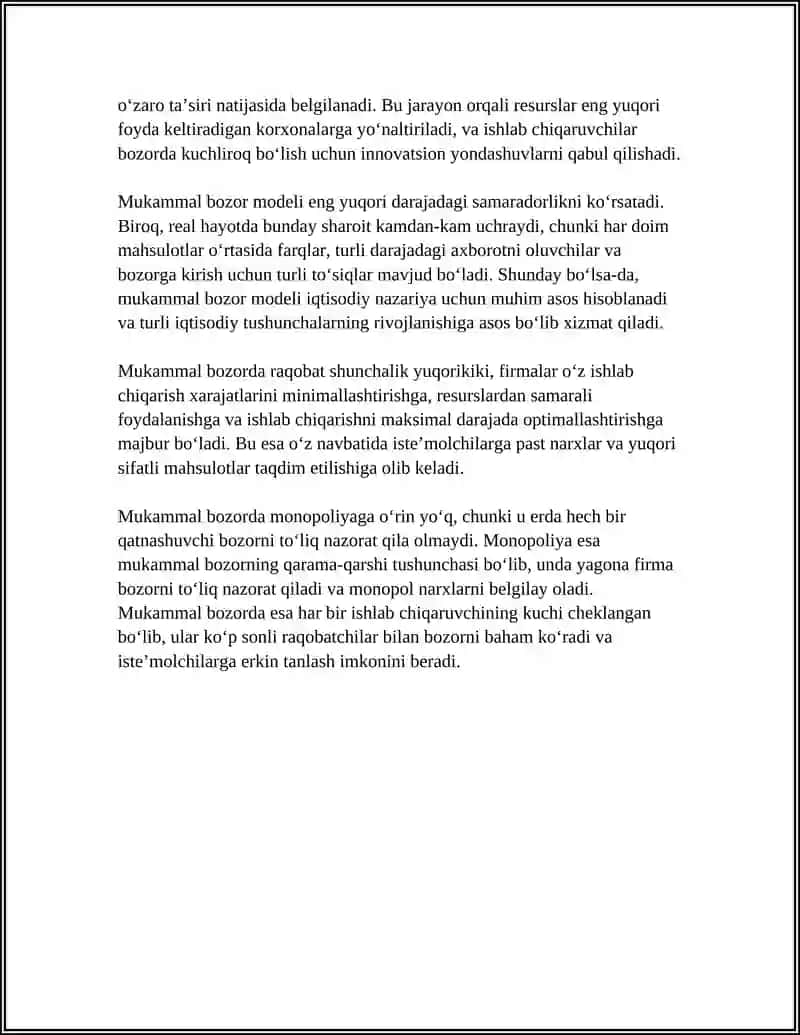 Mukammal bozorda raqobat va manapoliya 4