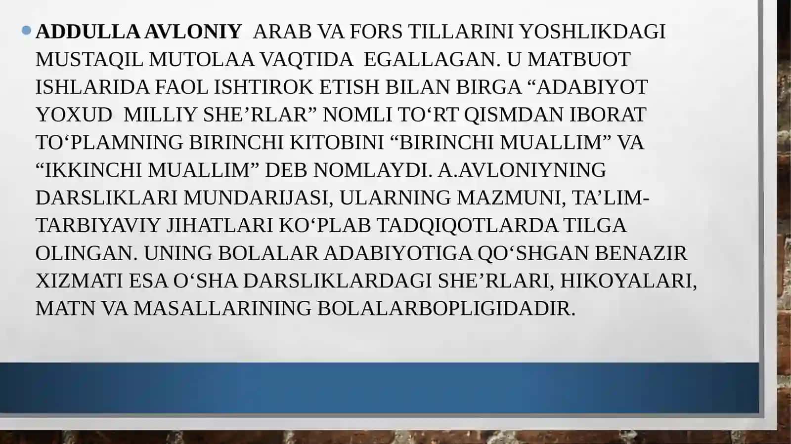 XIX-XX asr o’zbek bolalar adabiyotida yetakchi g’oyalar 4