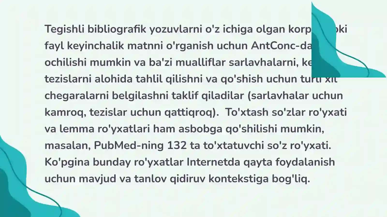 AntConc ilovasi yordamida badiiy asarlardagi barqaror birliklar bazasini shakllantirish 4