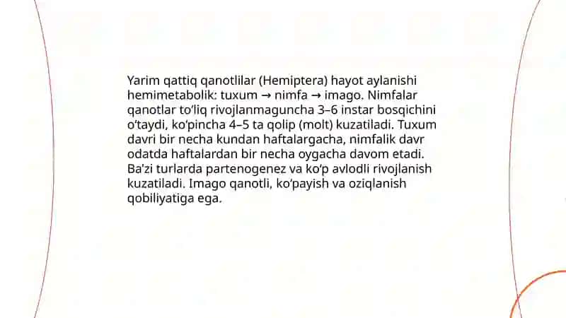 Yarim qattiq qanotlilar yoki qandalalar (Hemiptera) turkumi 4