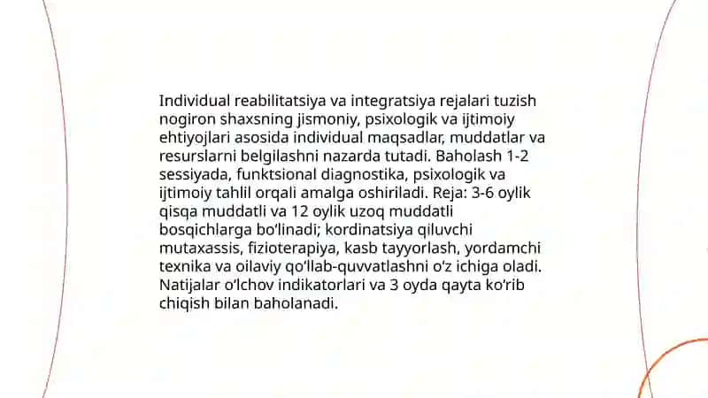 Nogironlar reabiltatsiyasi amalga oshirish 4