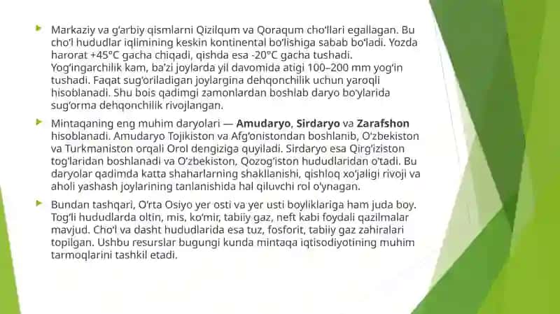 O’rta osiyo dagi tarixiy hududlar va qadimgi halqlar joylashuvi 4