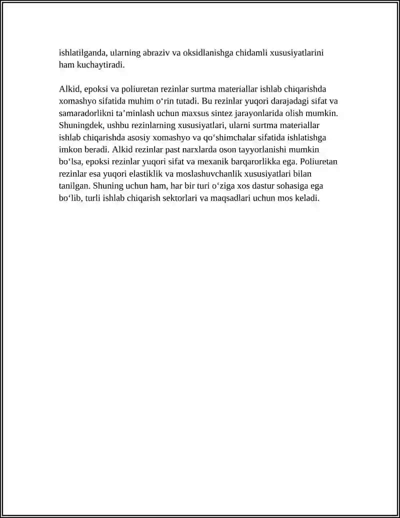 SURTMA MATERIALLAR ISHLAB CHIQARISHDA QULLANILADIGAN ASOSIY XOMASHYO VA QUSHIMCHALAR 4