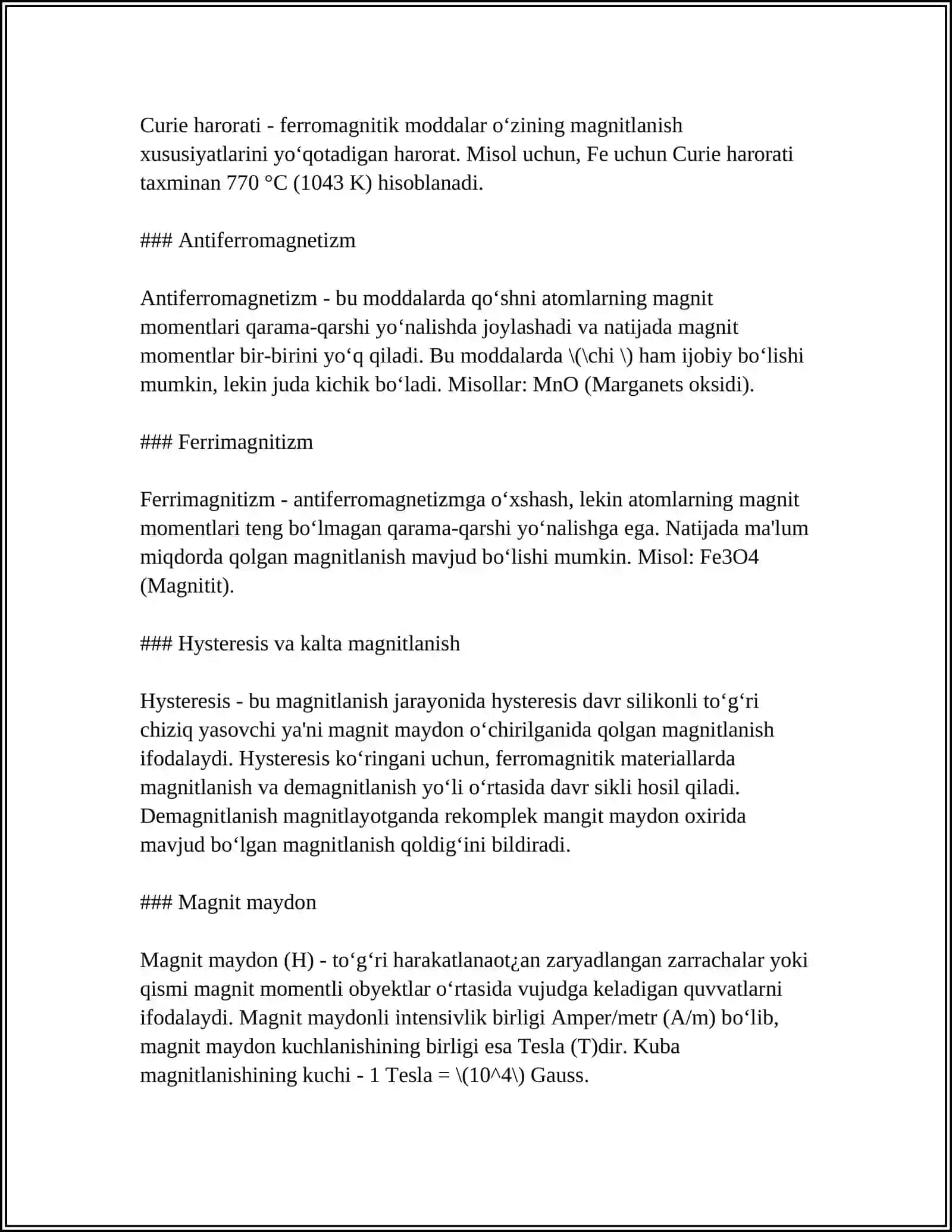 MODDALARNING MAGNITLANISHI. GIROSKOPLAR REFERAT 4