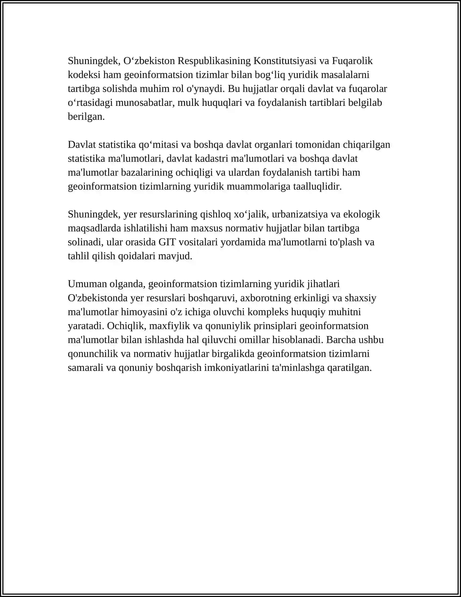 GEOAXBOROT TIZIMLARINI QO‘LLASH MUAMMOLARI 4