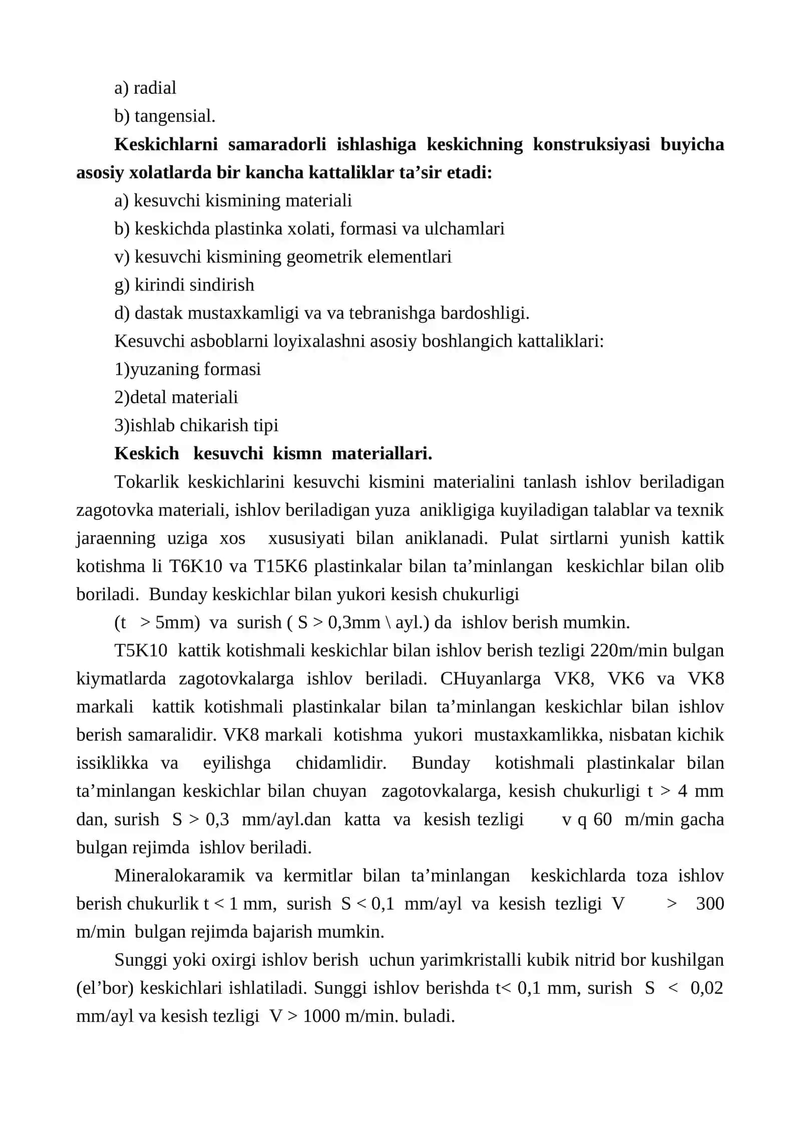 Kеskichlаr qo’llаnilishi, tiplаri, lоyihаlаsh vа tаyyorlаshni аlоhidа hususiyatlаri 4