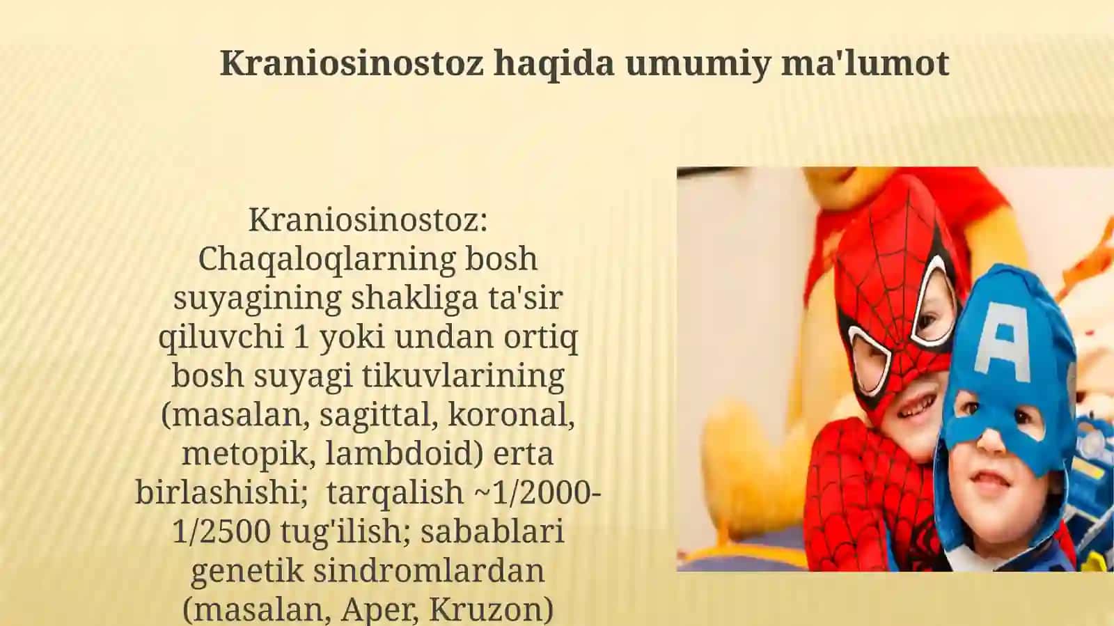Yosh bolalar kalla ешиииsuyaklarining xususiyatlari. Rivojlanishdagi anomaliyalari 4