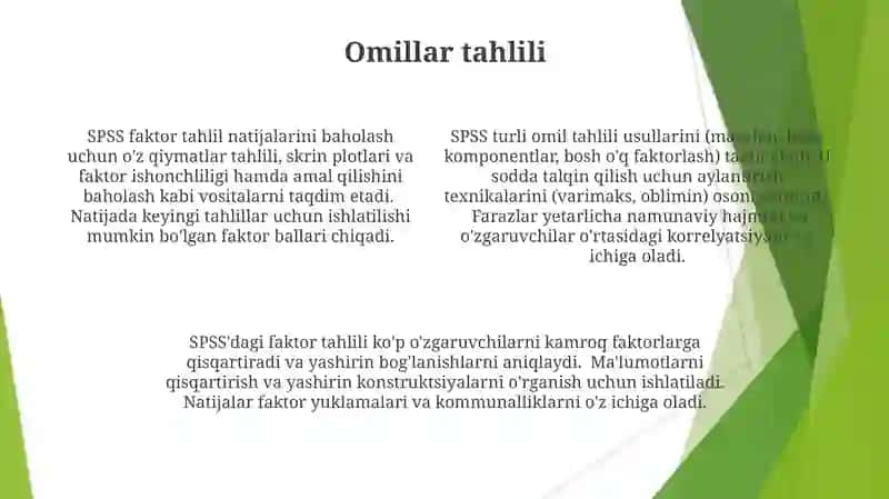 SPSS DASTURI HAQIDA UMUMIY MALUMOT 4