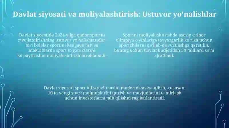 Sportni rivojlantirishnining dolzarb muassasalari va ularnining yechim yollari 4
