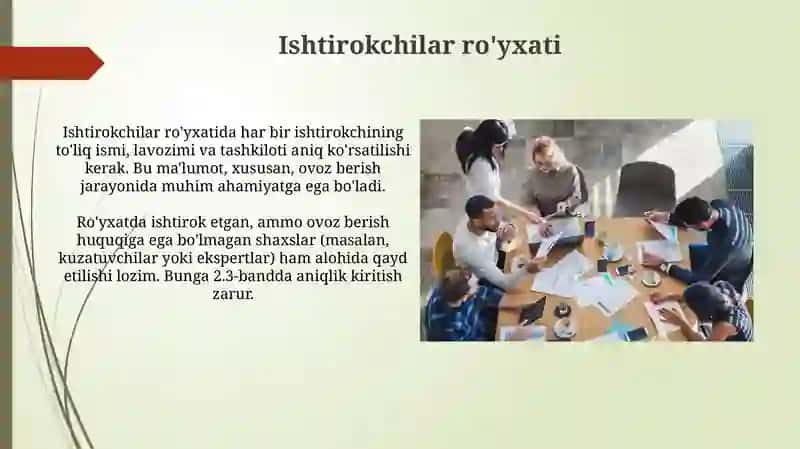 Guruh majlisi bayonnomasi tayyorlash 4