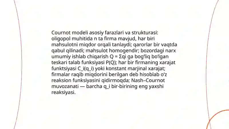 Nash muvozanati, Cournot modeli 4
