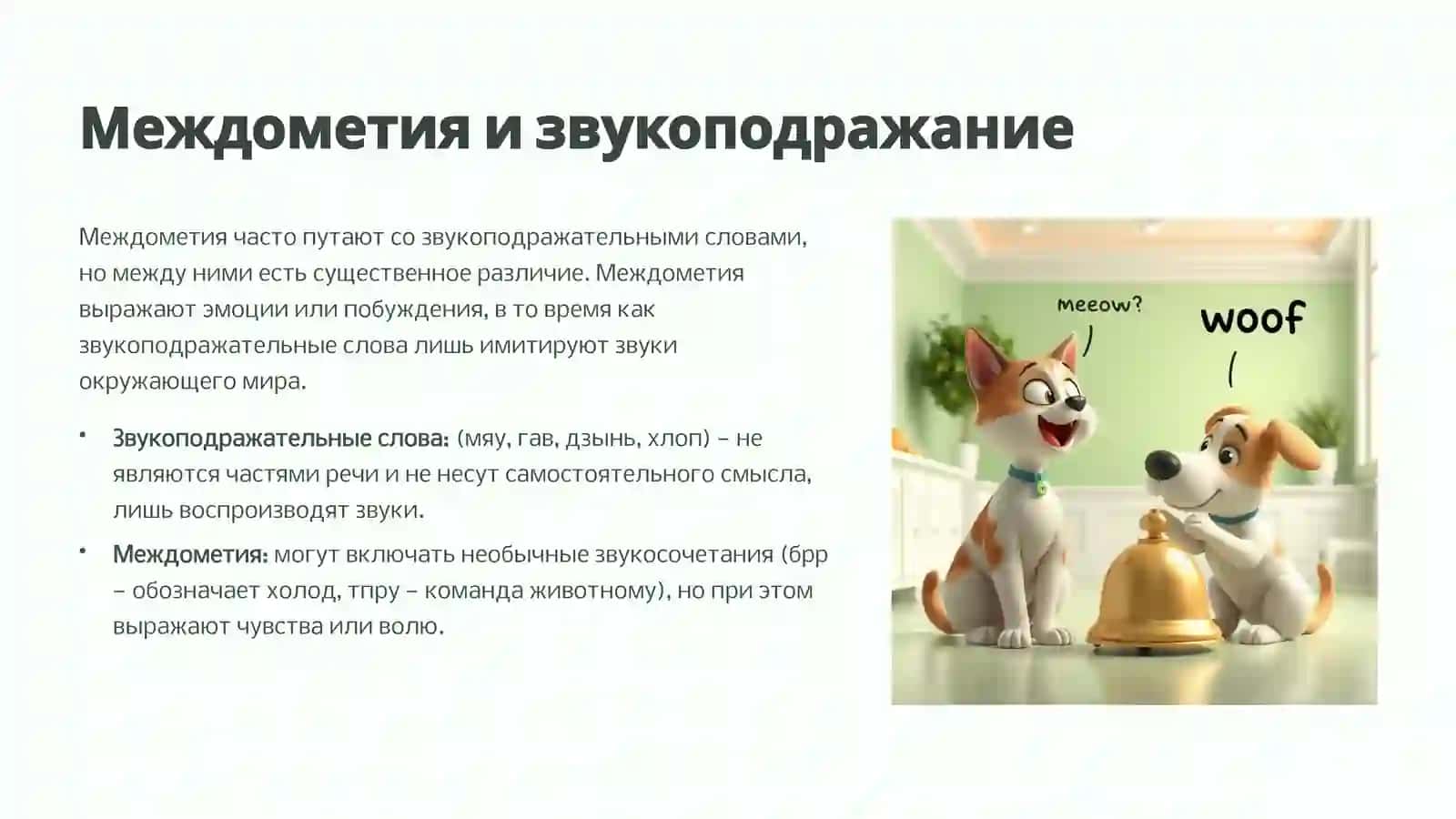 Незнаменательные части речи: междометия и модальные слова 4