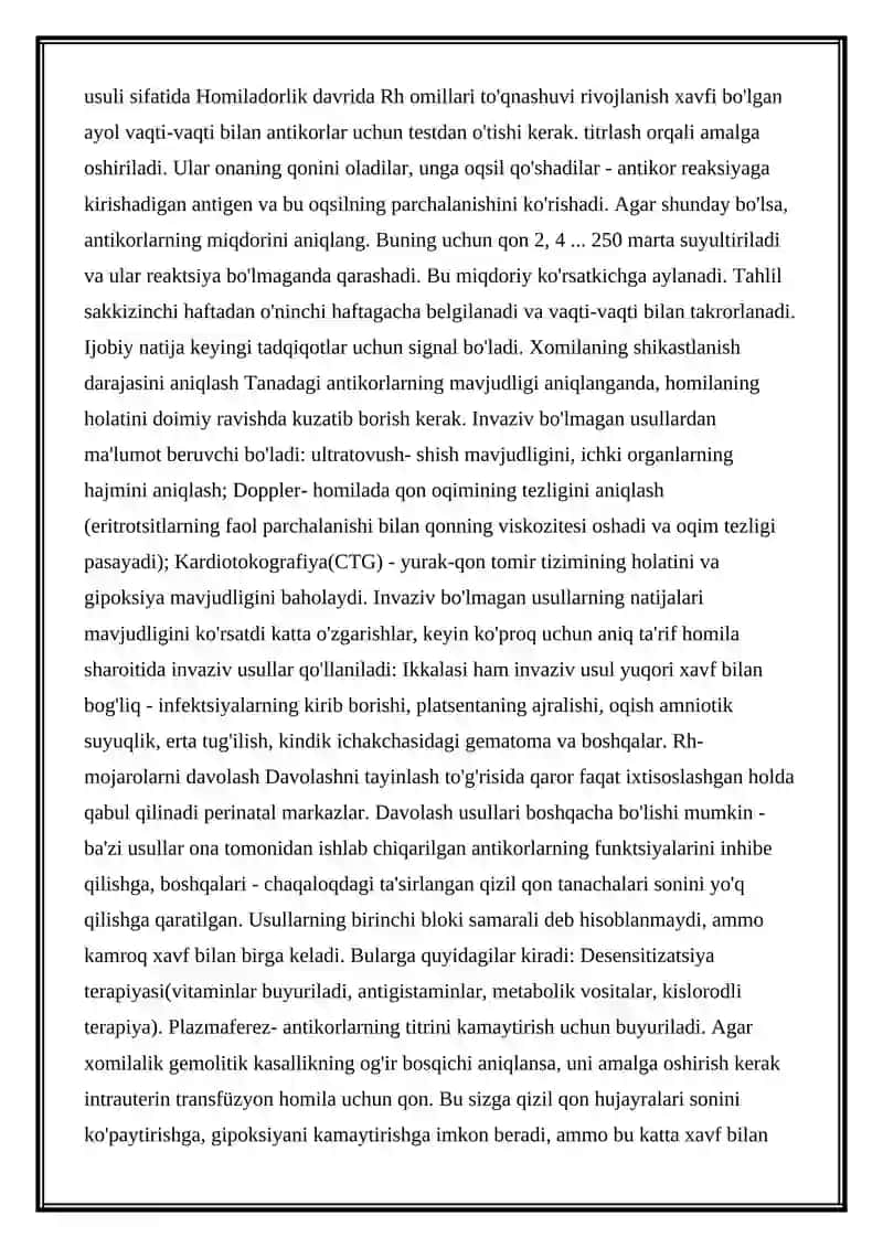 Chaqaloqlarning Gemolitik Kasalligi 4