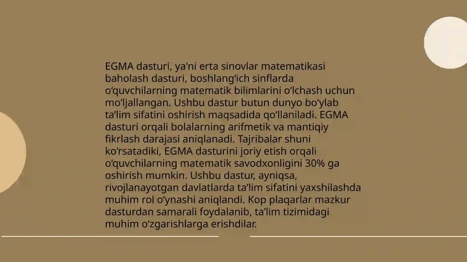 EGMA xalqaro baholash dasturi 4