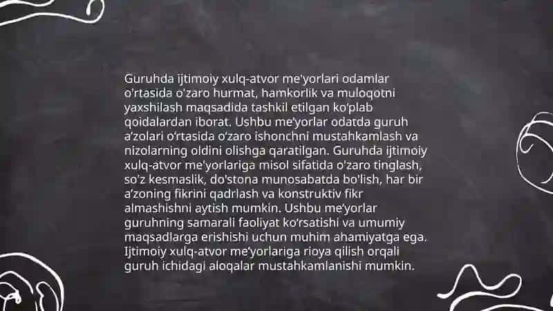 Ijtimoiyladhtirish bolalar tomonidan guruhdan ijtimoiy xulq atvor meyorlarining o'zlashtirilishi,qabul qilinishi va rayo etilishiga raxbarlik bolalarning ijtimoiy lashuv sohalarini o'rganishi 4