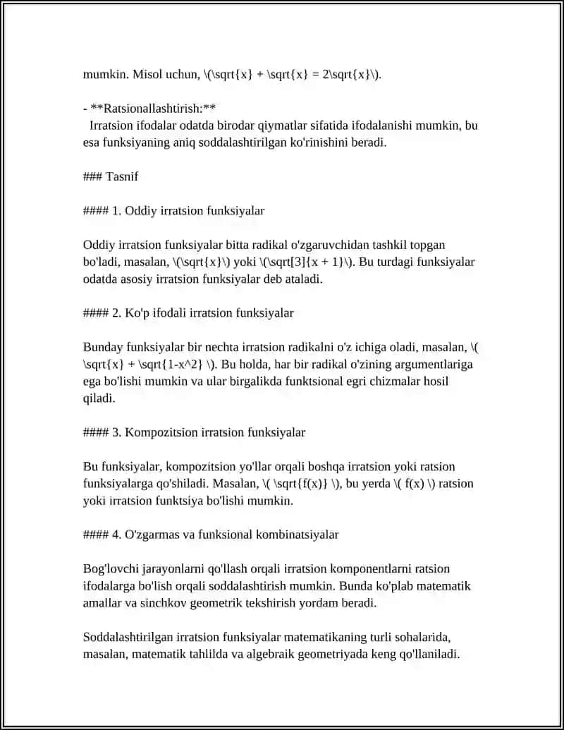 SODDA IRATSIYON FUNKSIYALARNI ENTIGRALASH 4
