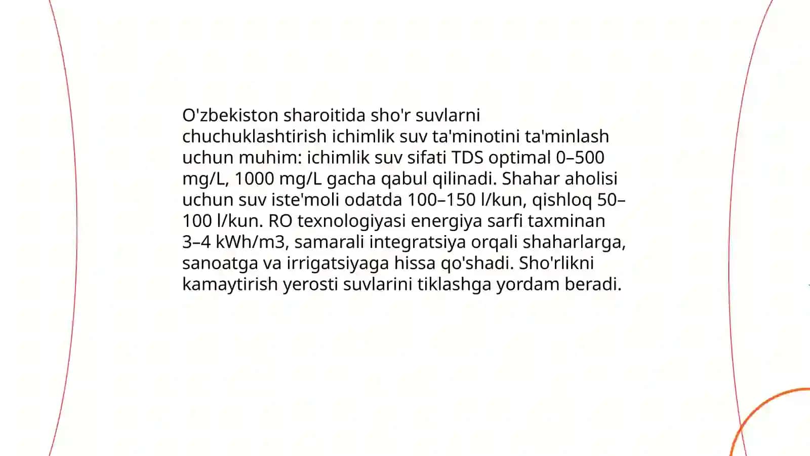 O'zbekiston sharoitida sho'r suvlarni chuchuklashtirish g'oyasini yaratish 4