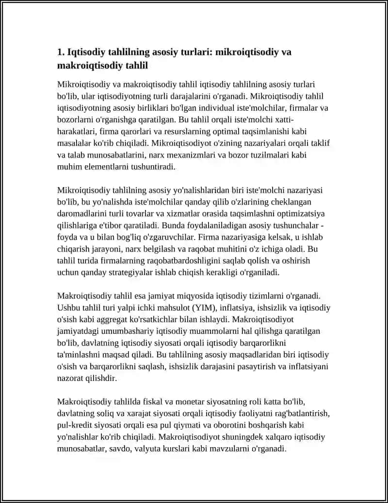 IQTISODIY TAHLILNING TURLARI 4
