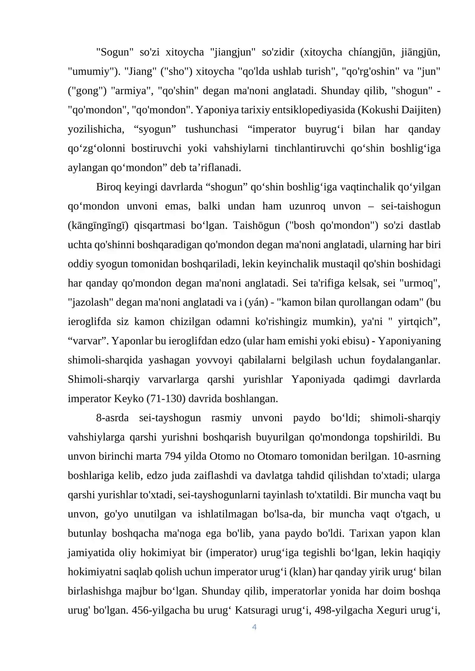 Syogunut davrida Yaponiyaning ijtimoiy-iqtisodiy va siyosiy rivojlanishi 4