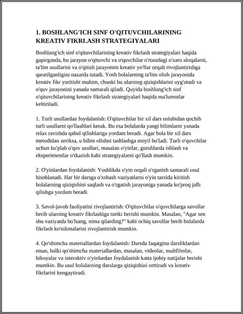 BOSHLANG'ICH SINF O'QITUVCHILARIDA KREATIVLIK XUSUSIYATLARINI RIVOJLANTIRISH 4