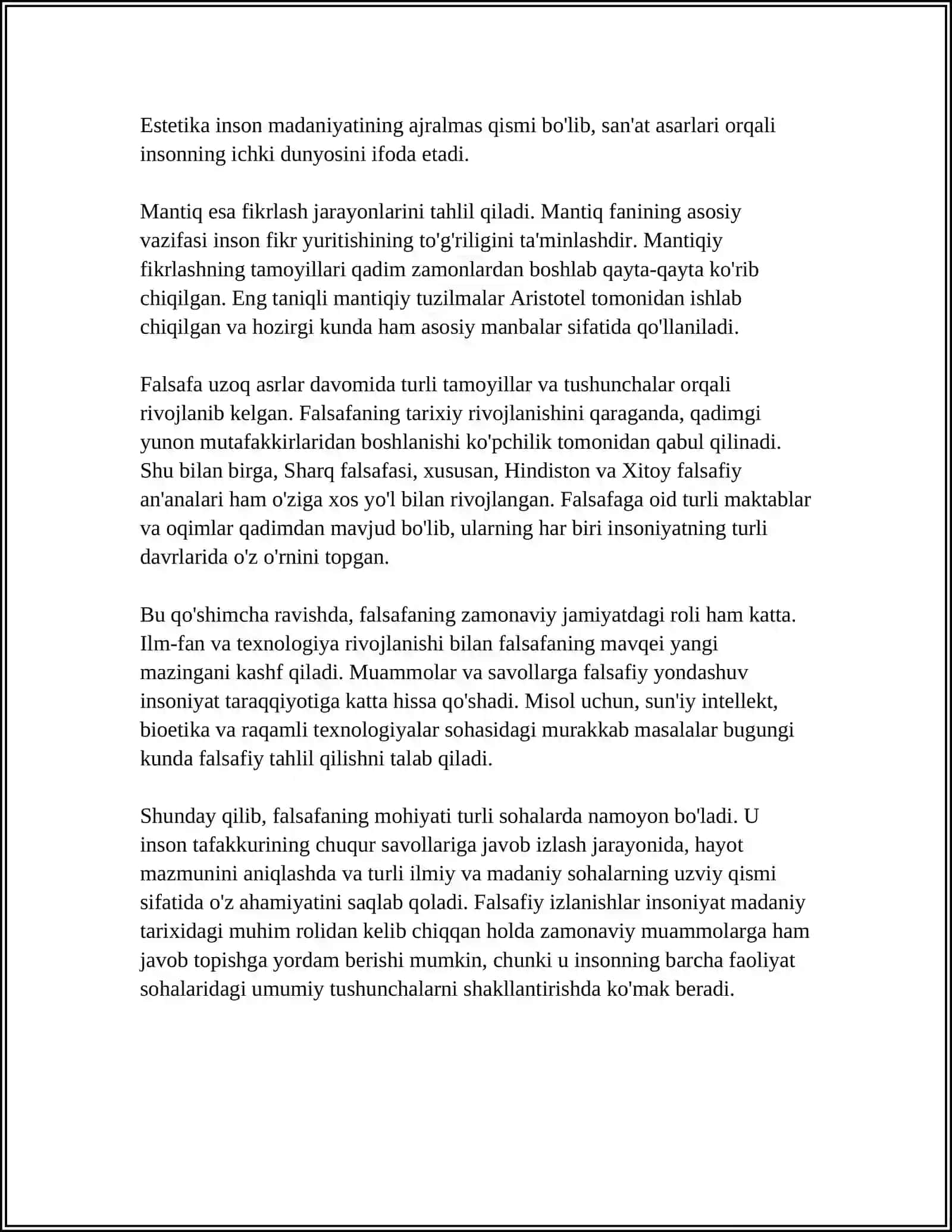 FALSAFANING MOHIYATI VA JAMIYAT TARAQQIYOTIDAGI ROʻLI 4