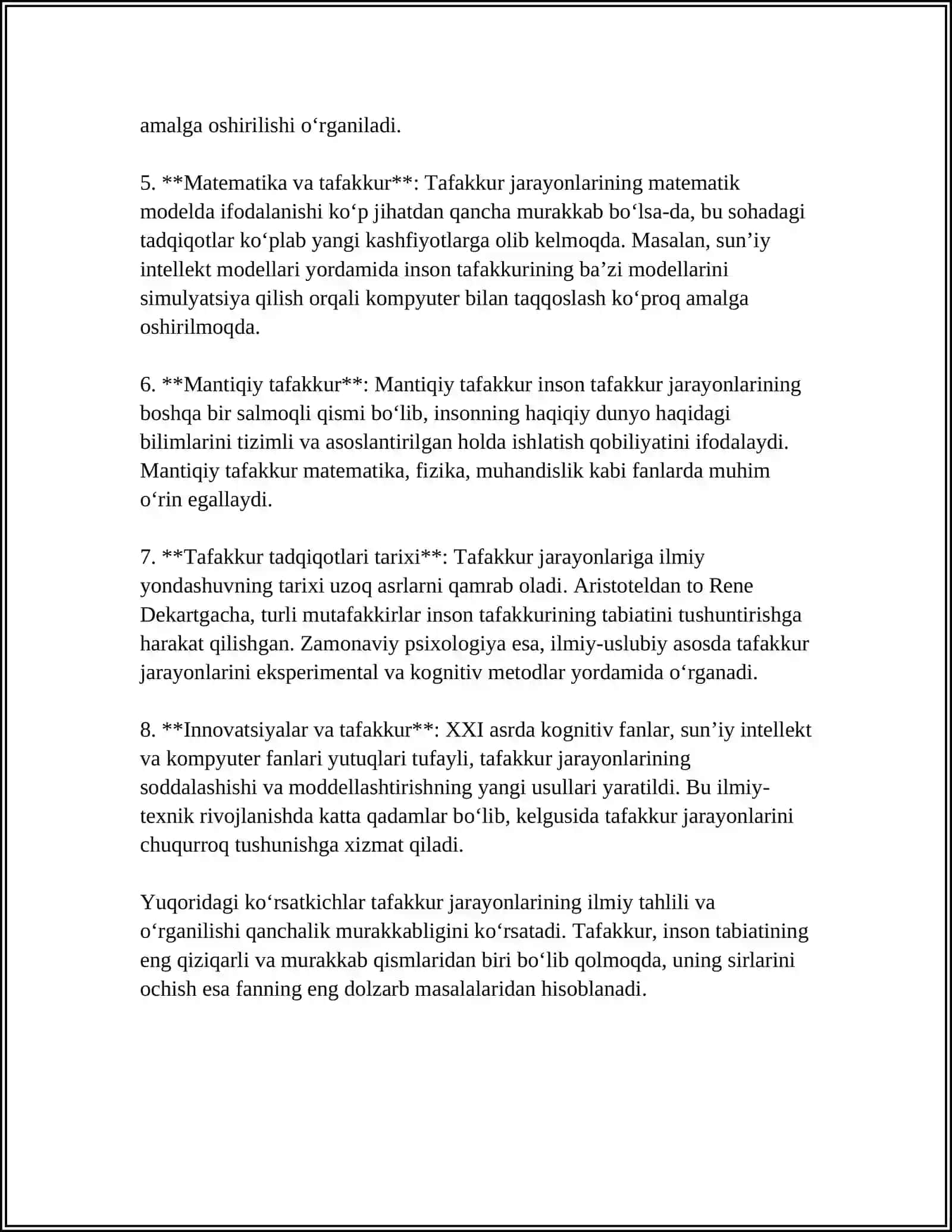 TAFAKKUR JURNALI MATERIALLARI ASOSIDA ILMIY MAQOLALAR BILAN ISHLASH 4