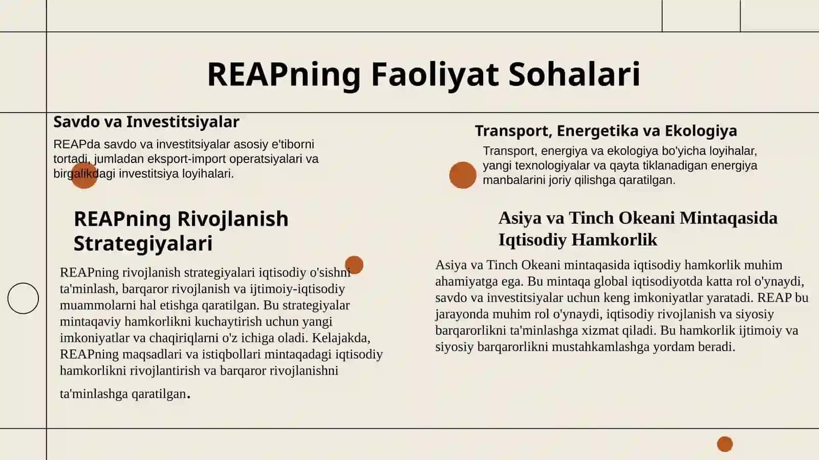 Mintaqaviy Iqtisodiy Hamkorlik (REAP) 4