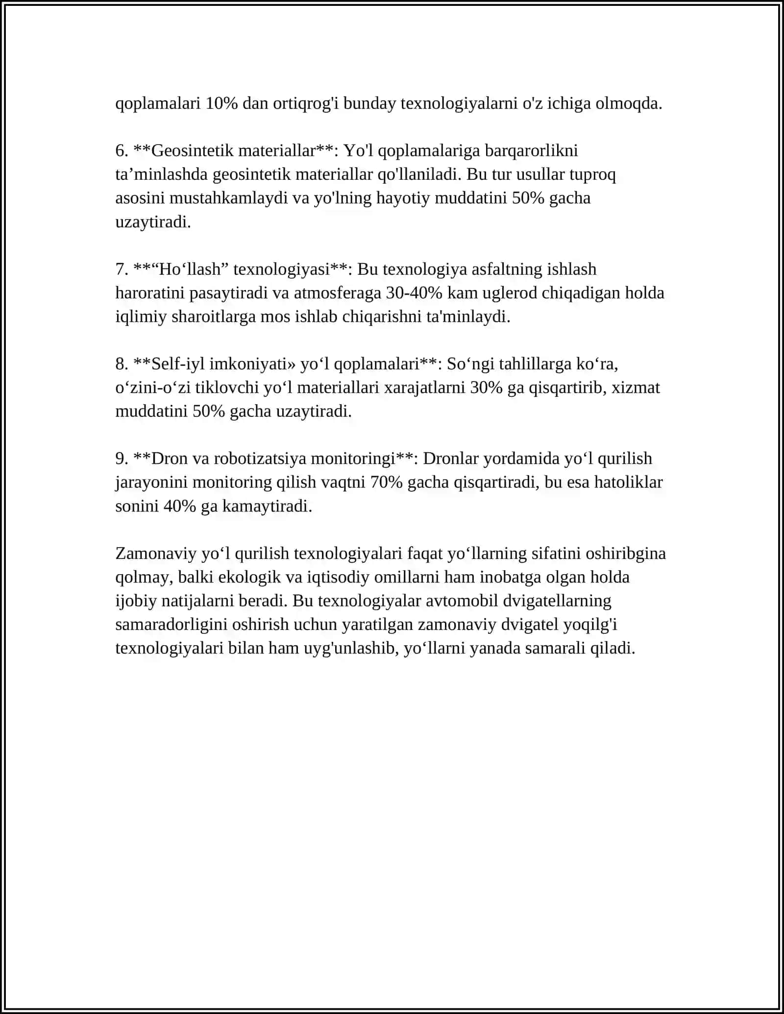 ZAMONAVIY YOL MUHANDISLIGIDAGI DOLZARB MASALALAR 4