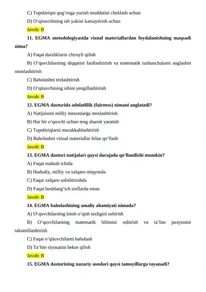 EGMA xalqaro baholash dasturi 4