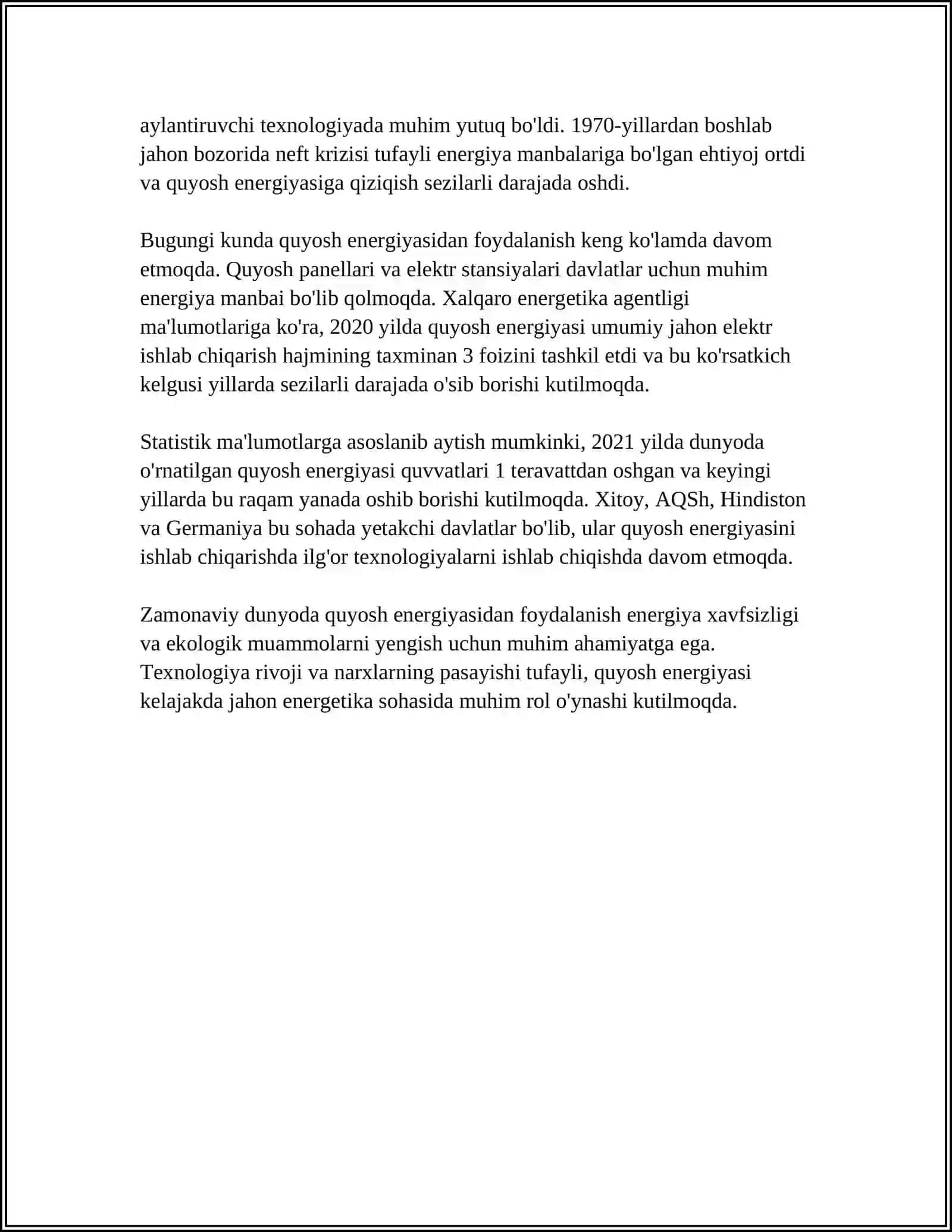 SUVNI TOZALASHDA QUYOSH NURLARI ENERGIYASIDAN FOYDALANISH 4