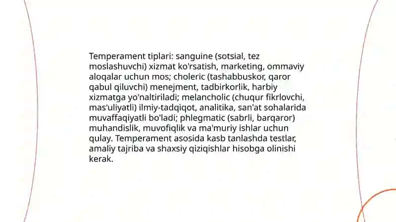 Temperament xususiyatlarining mutaxassis shakllanishidagi o'rni 4