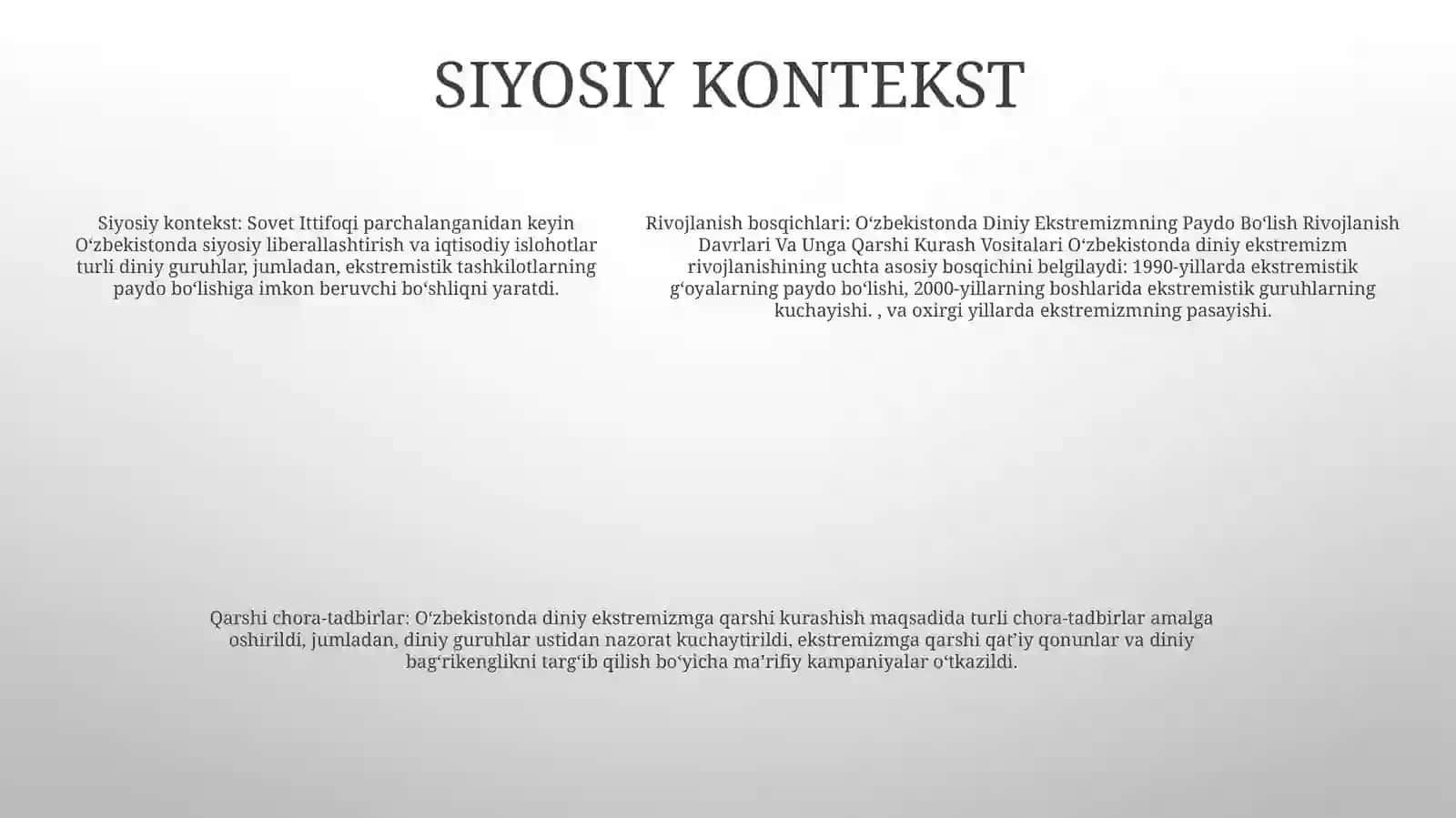 O’Zbekistonda Diniy Ekstremizmning Paydo Bo'Lishi Rivojlanish Davrlari Va Unga Qarshi Kurash Vositalari 4