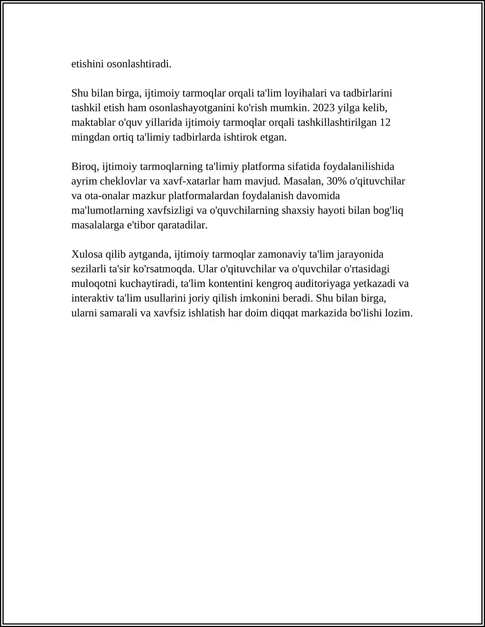 Ijtimoiy tarmoqlarning ta'limiy imkoniyatlari 4