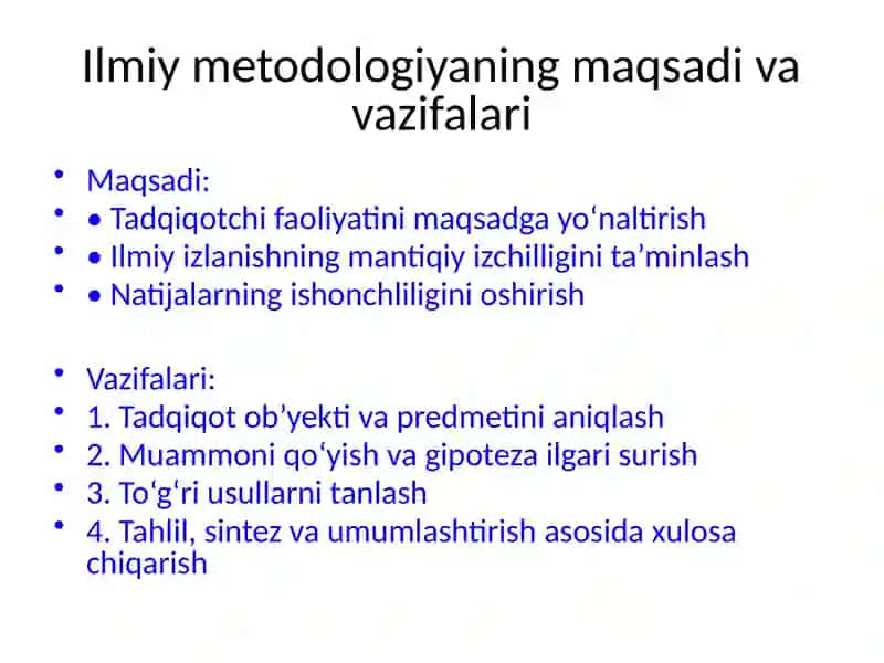 Ilmiy metodologiya 4
