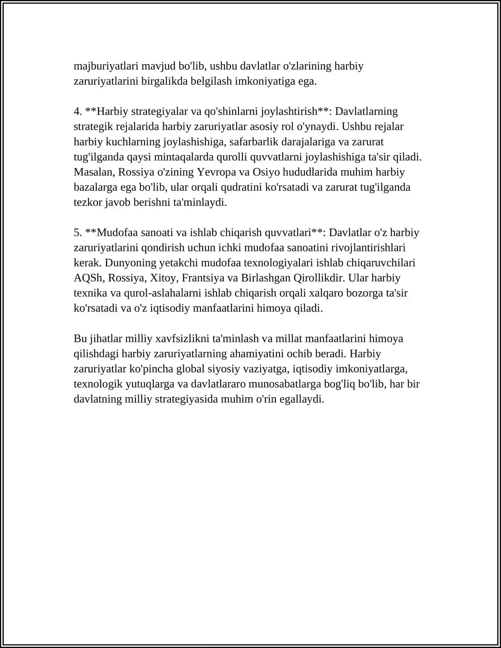 HARBIY ZARURIYAT,XATTI XARAKAT VA ULARNI JANGDA QOʻLLASH 4