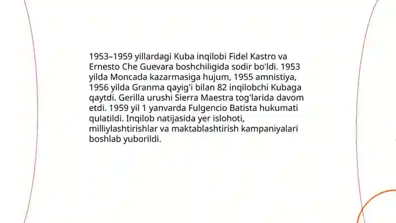Lotin Amerikasi mamlakatlarida milliy ozodlik harakatlari va inqilobiy jarayonlar 4