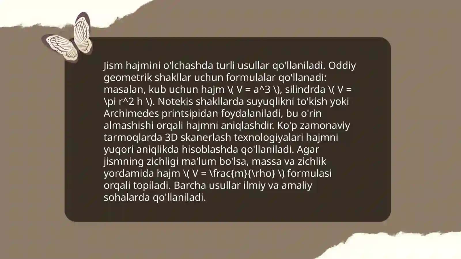 Jismning hajmi va uni o'lchash 4