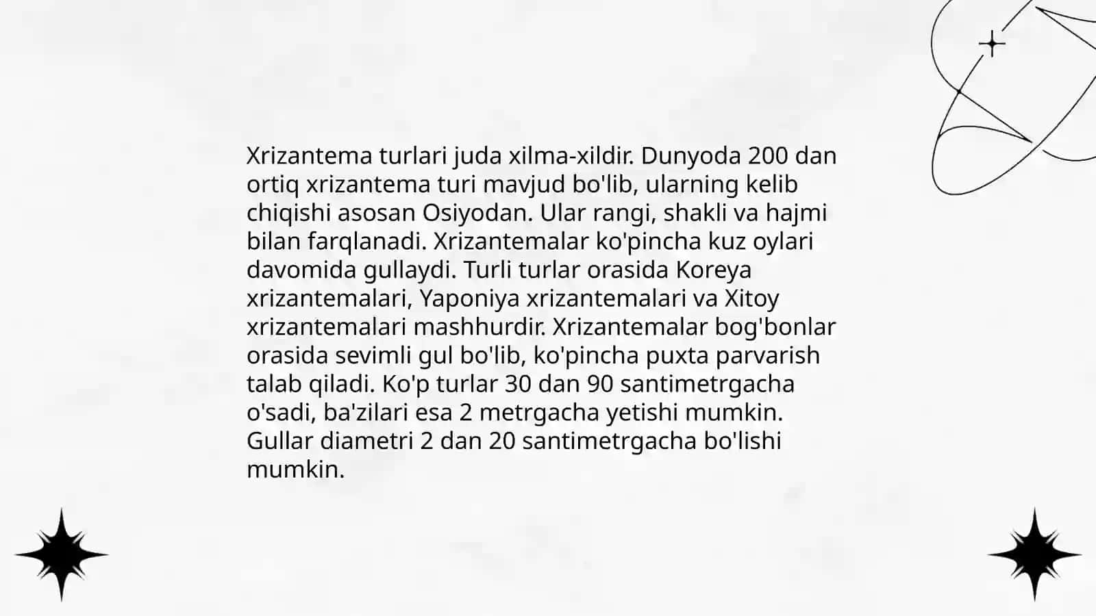Xrizantema oʻsimligi haqida maʼlumot 4