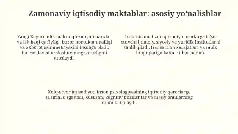 Hozirgi zamon iqtisodiy ta'limotlarning asosiy yo'nalishlari 4