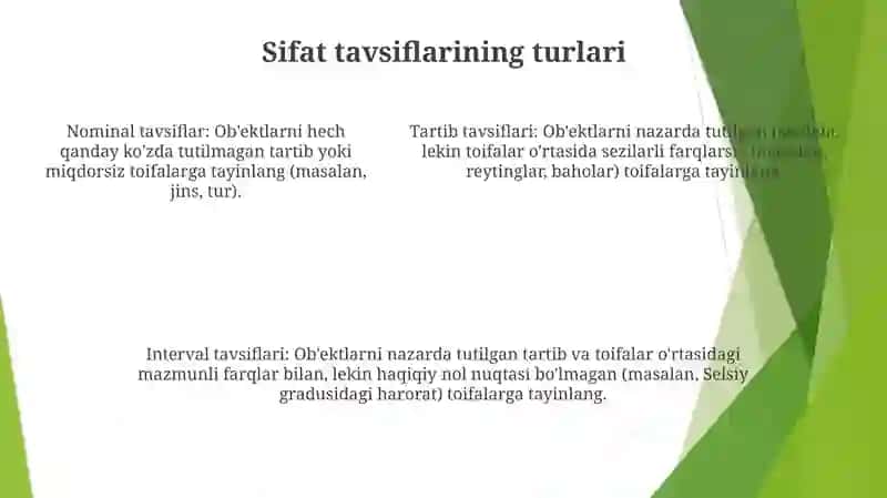OʻLchanadigan Kattalikning Sifat Va Miqdor Tavsiflari 4