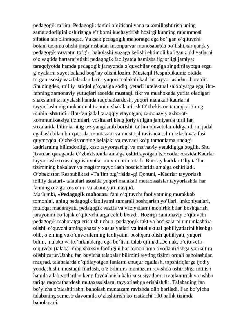 MAKTABGACHA TA’LIM TASHKILOTI TARBIYACHINING FAOLIYAT JARAYONIDAGI PEDAGOG MAHORATI 4