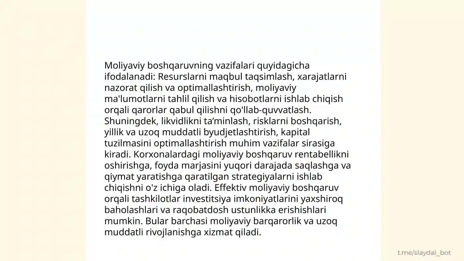 Moliyani boshqarishning mohiyati zarurligi va ahamiyati 4