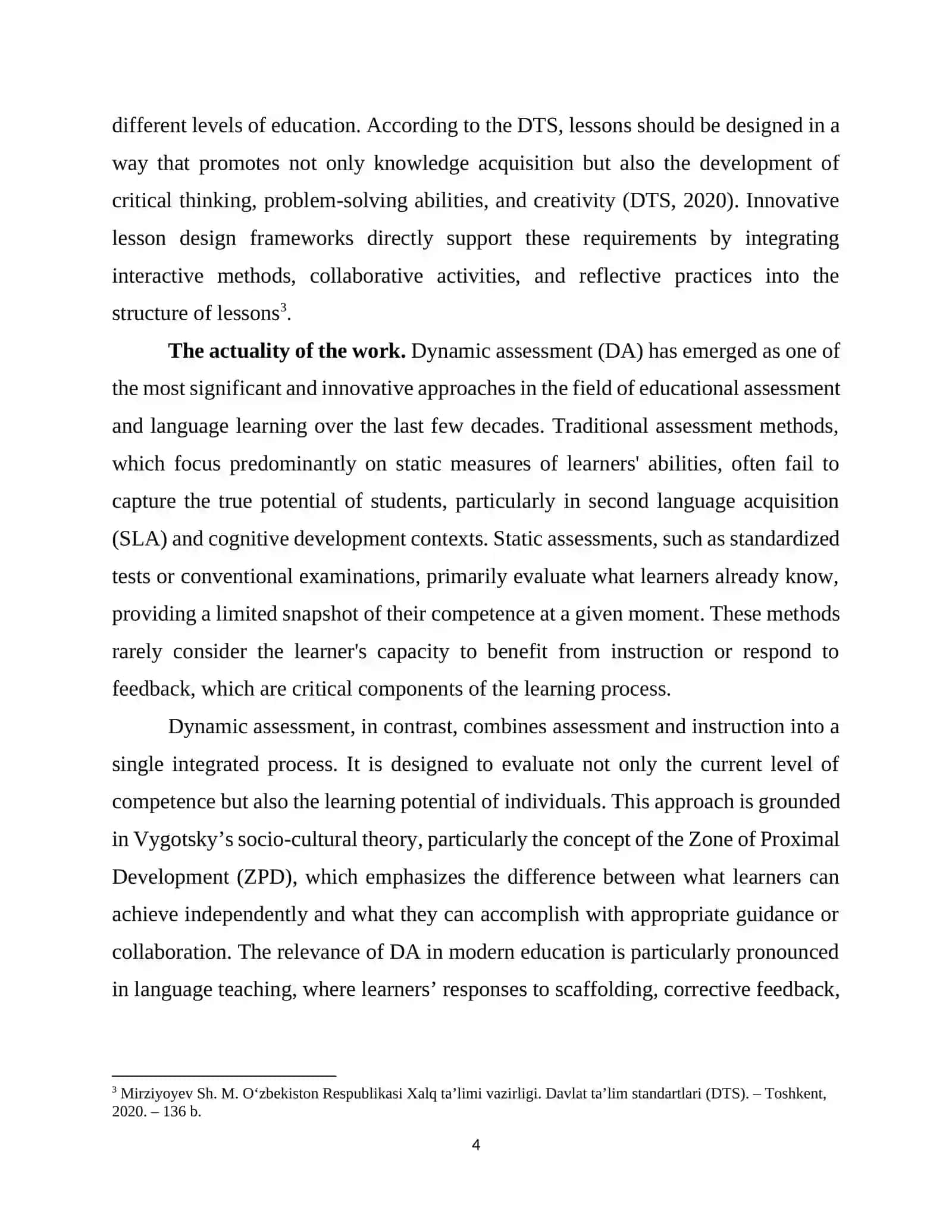 DYNAMIC ASSESSMENT IN ENGLISH LANGUAGE LEARNING 4