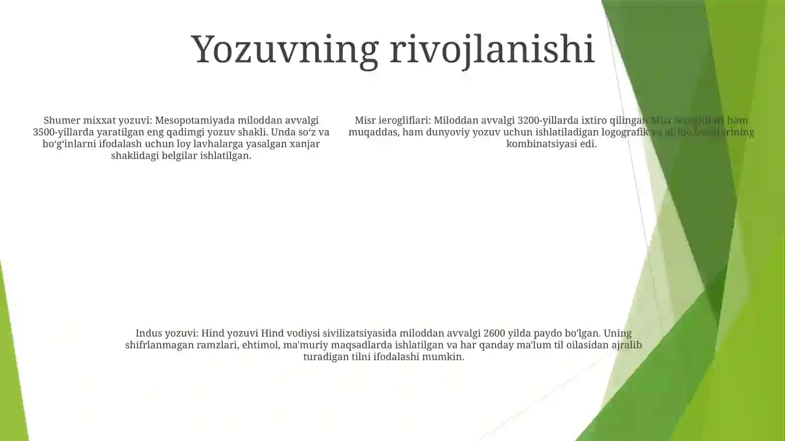 Davrlashtirish Arxaik Davr 4