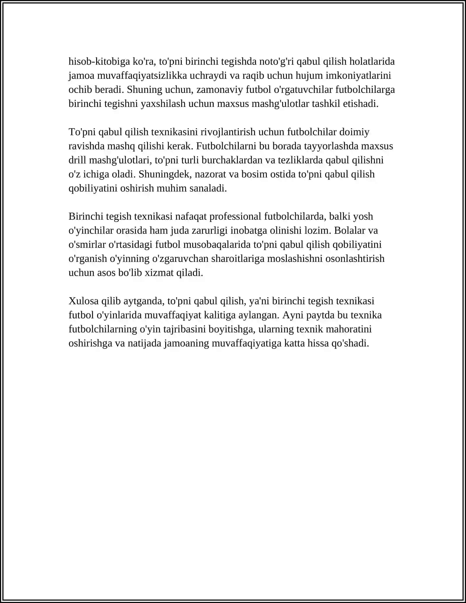 FUDBOL TEXNIKASI 4