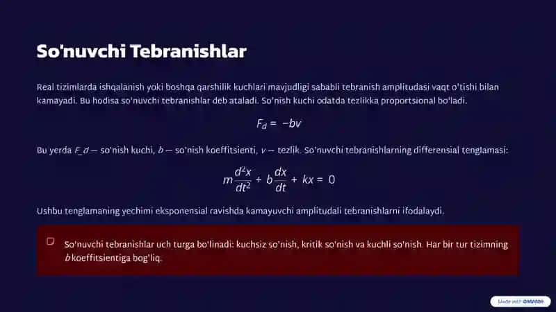 Tebranma Harakat Qonunlari 4